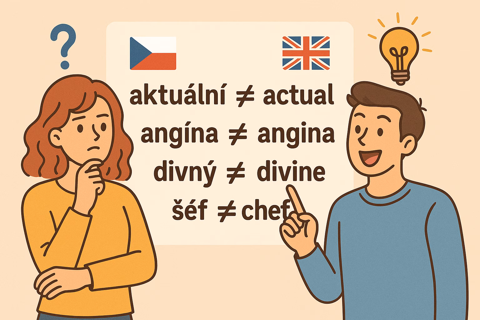 false friends english vs czech